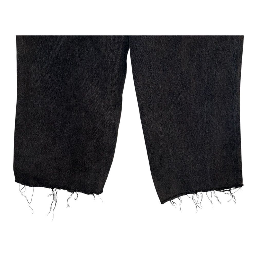 Skate Jeans Black Size 30 Distressed Fringe Raw Edge Early Grunge Style - Picture 6 of 11